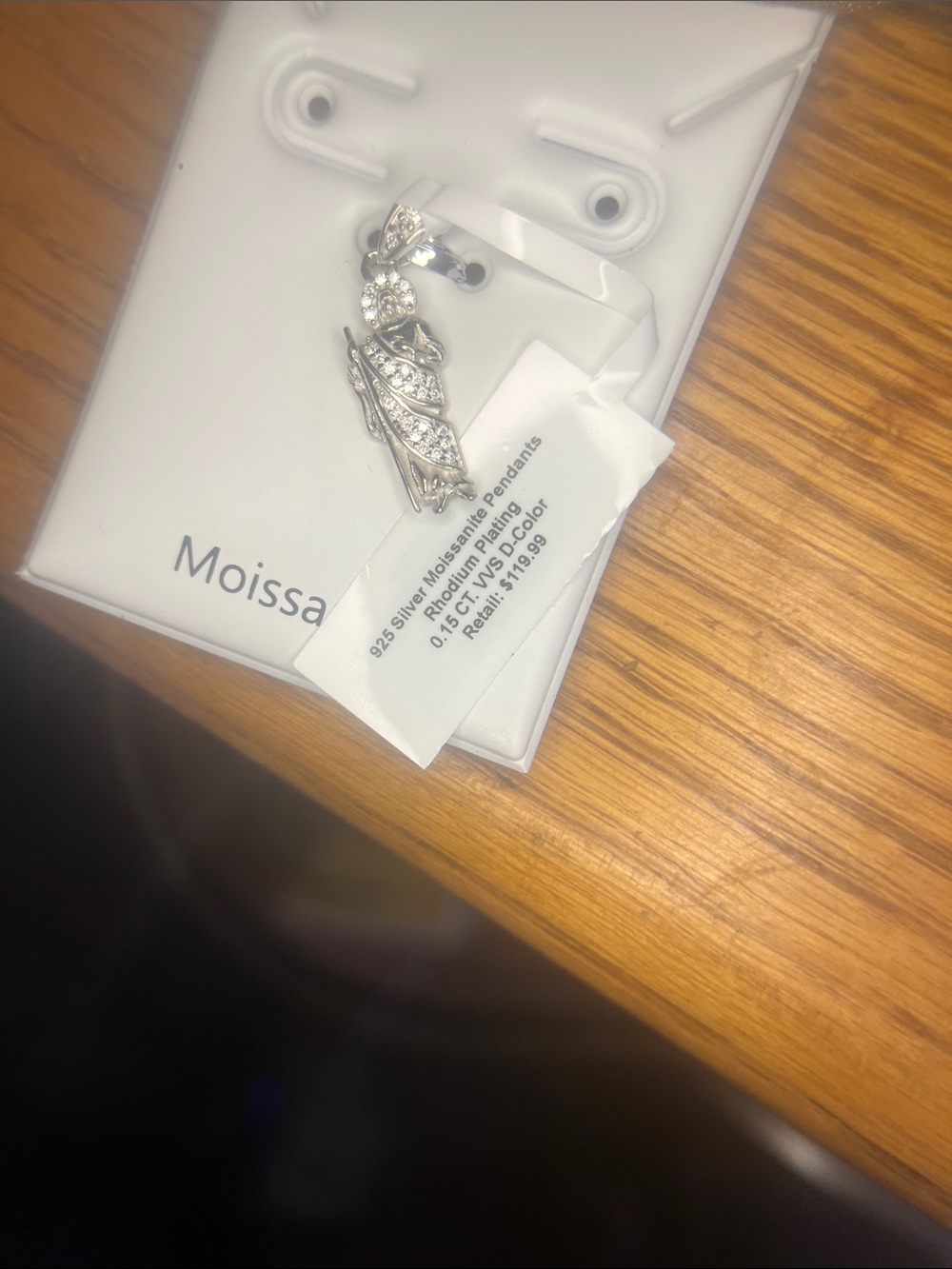Moissanite Silver Shepard Pendant in Silver